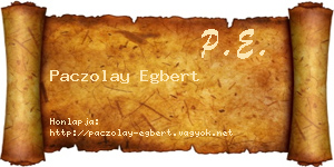 Paczolay Egbert névjegykártya